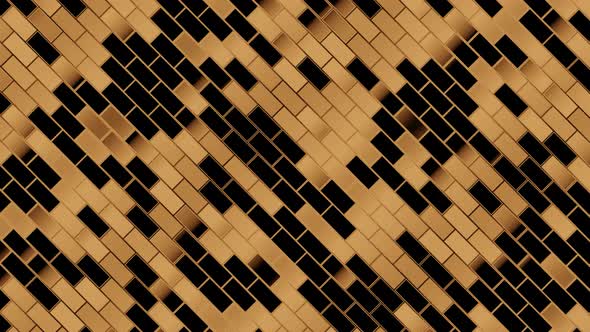 Abstract Golden and Black Bricks Animation Background