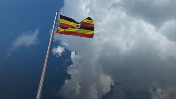 Uganda Flag Waving 4K