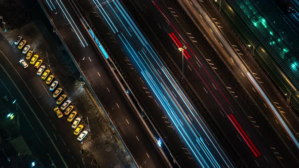 Night highway video timelapse