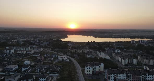 The Sun Sets Over The Horizon Over A Large Mvist