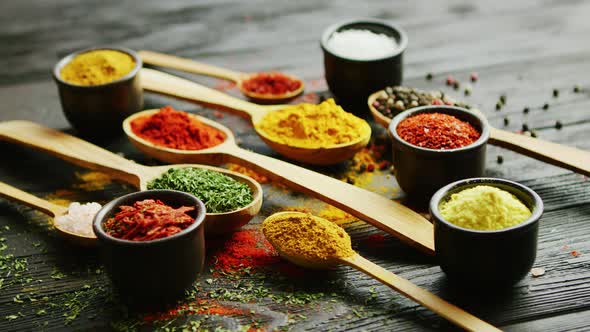 Bowls and Spoons with Spices