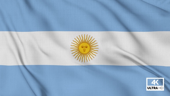 Argentina Flag Waving Slowly Looped