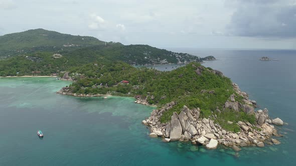 Panoramic Air View on  Tropical Island