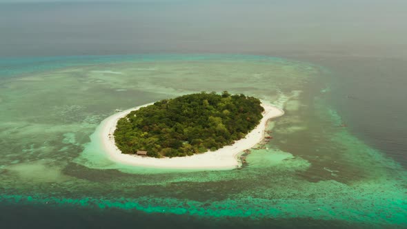 Tropical Island with Sandy Beach