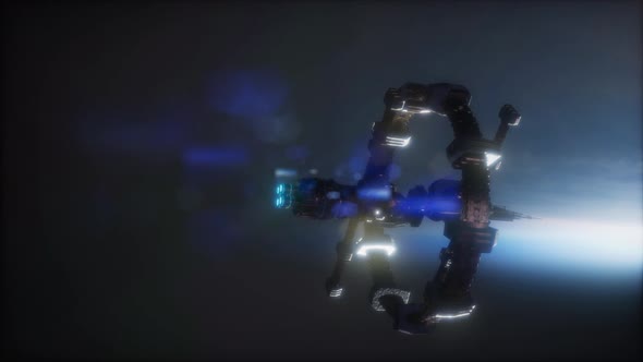 Earth and Spacecraft. Space Ship Over the Earth alt