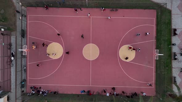 Basketball court Aerial View