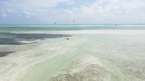 Zanzibar Tanzania  Low Tide in the Ocean Near the Shore