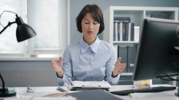 Unmotivated Woman Work at Office