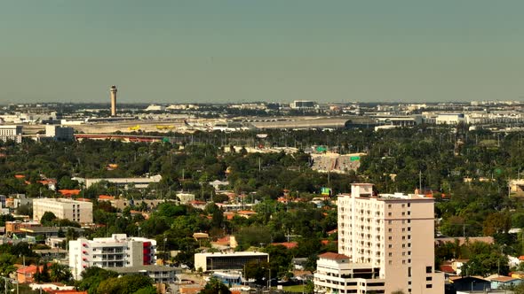 Telephoto Aerial Footage Mia Miami International Airport