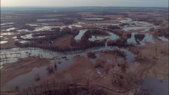 Aerial Video of a Spring Flood