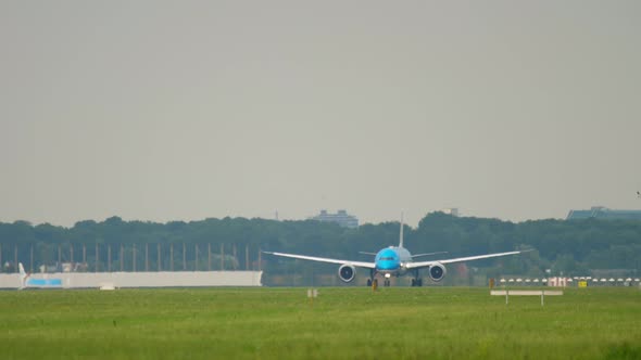 Jet Airplane Prepares for Departure