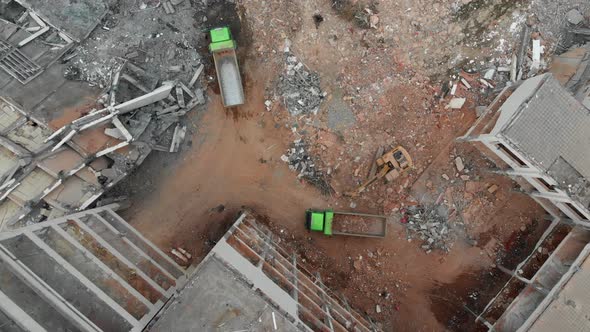 Aerial Overhead Moving of a Demolition Site