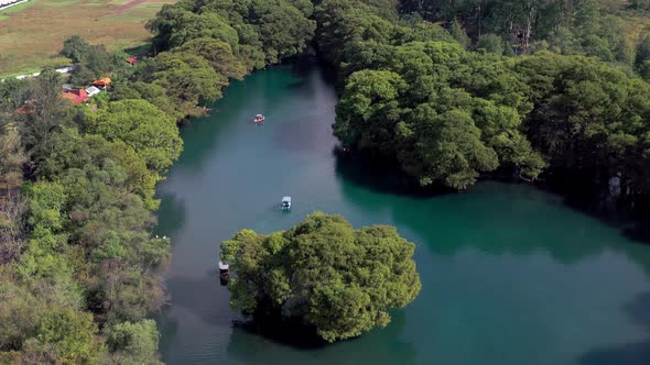 AERIAL: Lago De Camecuaro, Tangancicuaro, Mexico (Ascending)