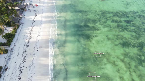 Aerial View of the Ocean Near the Coast of Zanzibar Tanzania