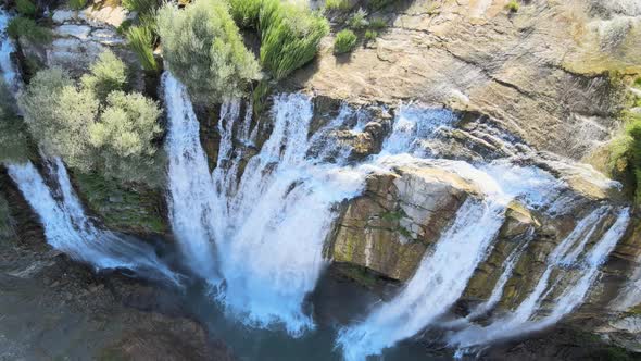 drone footage natural waterfall