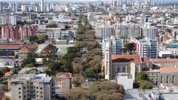 Downtown Curitiba Brazil. Landmark of city. Capital of Parana state.