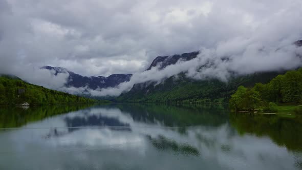 Bohinjsko Jezero Between Mountains in Slovenia