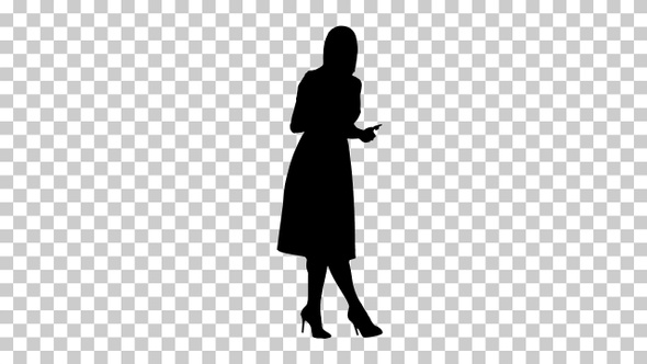 Silhouette woman in dress, Alpha Channel