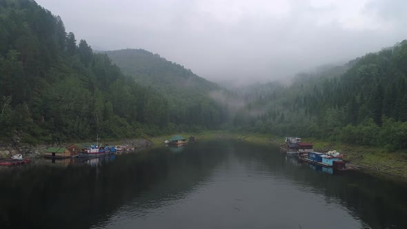 River Bay In Fog