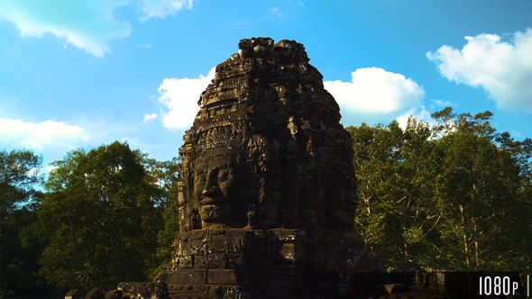 Bayon Temple Faces in Angkor Thom, Siem Reap, Cambodia