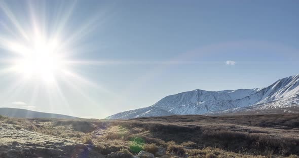 Mountain Meadow Timelapse at the Summer or Autumn Time