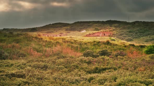 Atlantic wall strongpoint Marjotstellung Terschelling island Netherlands ZOOM OUT