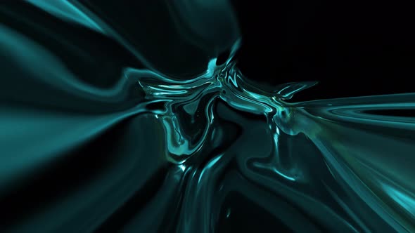 Cyan Color Abstract Holographic Glossy Liquid Background Animation