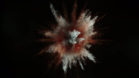 Color Powder Explosion in Super Slow Motion Isolated on Black Background