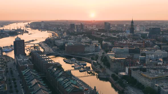 Hamburg Cityscape Before Sunset