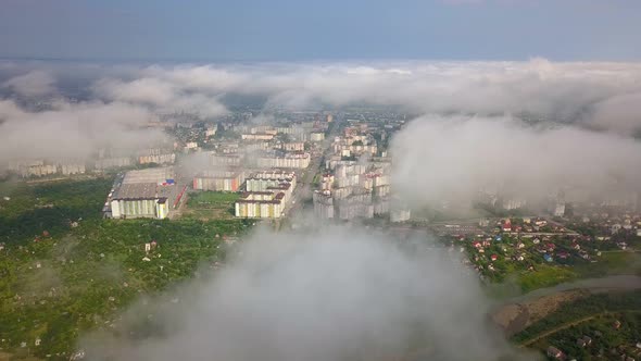 Aerial view of Ivano-Frankivsk city in Ukraine.