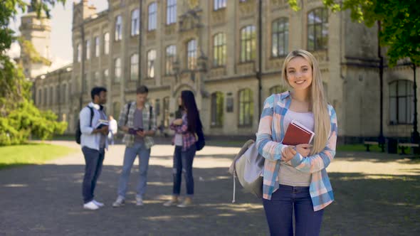 Pretty student happy to get higher education and bright future opportunities