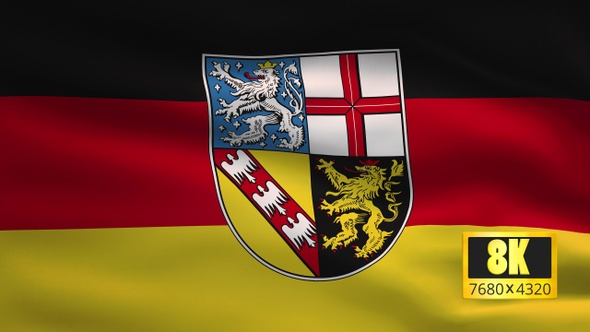 8K German State Flag Saarland