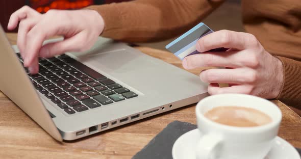 Paying with a Card Online in a Coffe Shop