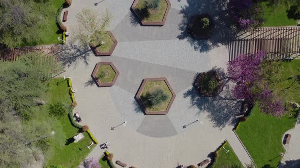 Spring in Square Aerial View