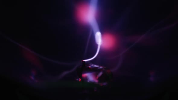 Lasers of plasma ball moving in slow motion