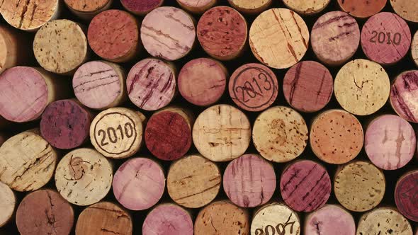 Close up background of used wine corks