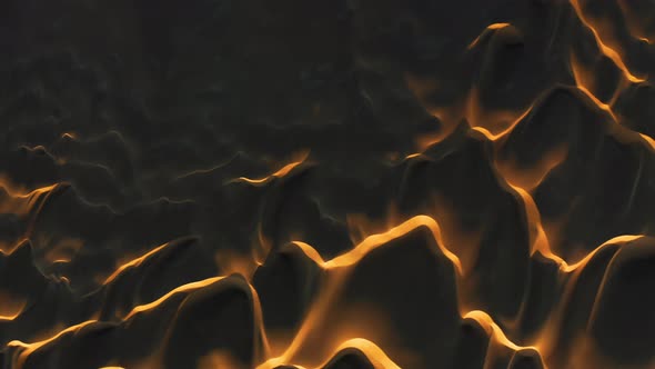  Aerial Drone View Flying By Beautiful Wavy Sand Dunes in Golden Sunset Light