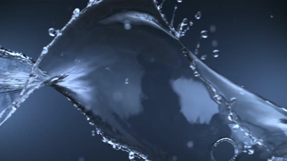 Super Slow Motion Shot of Spiral Water Splash at 1000Fps