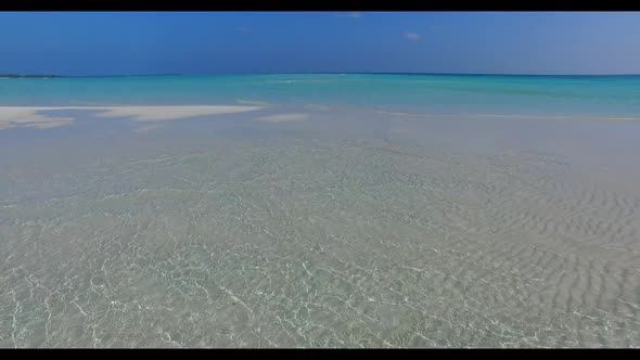 Aerial drone view seascape of marine island beach lifestyle by blue sea with clean sand background o