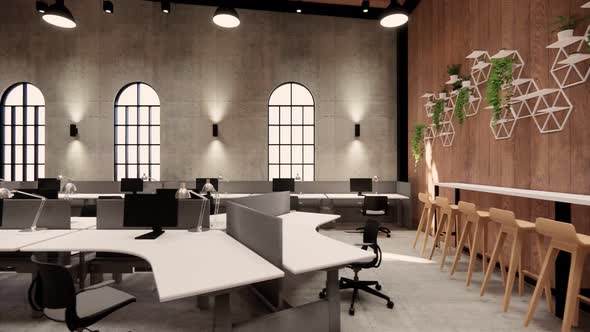 Interior Empty Modern Loft Office open space modern office