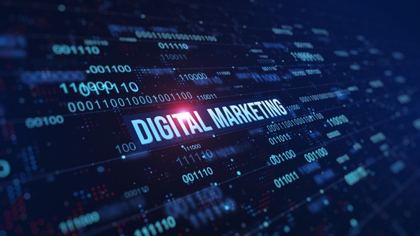 Digital Marketing Binary Code Background