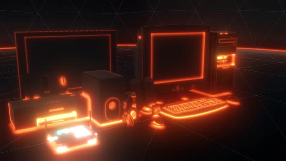 Old Used Computers And Technologic Office Objects Hd alt