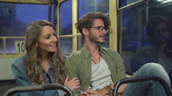 Couple riding the tram alt