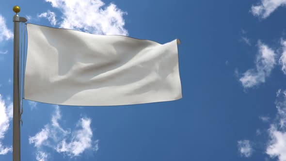 White Flag On Flagpole