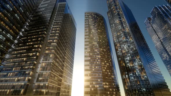 City Skyscrapers at Sunset alt