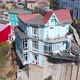Colorful Houses cottages on hills (Valparaiso, Chile) aerial view, drone footage - VideoHive Item for Sale