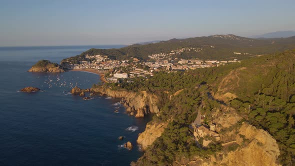 Nature of Tossa De Mar Beautiful View of the City on the Coast of the Sea