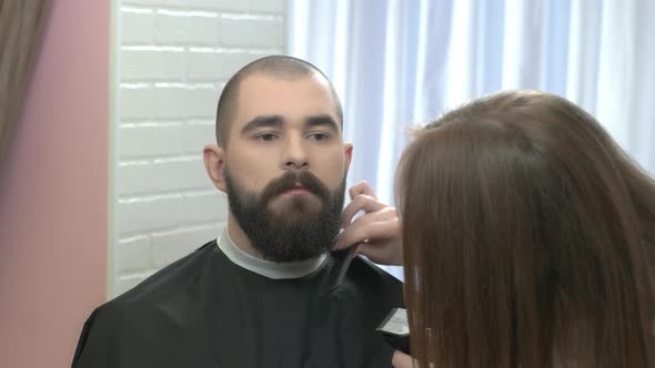 Bearded Man in Barbershop