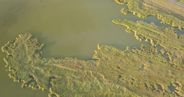 Aerial View of Tuzly Estuary National Nature Park Near By Black Sea Coast, Ukraine