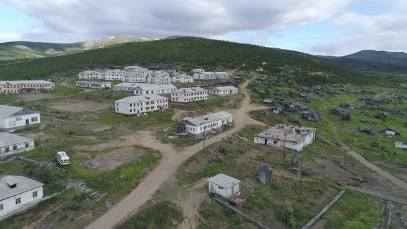 Aerial view of abandoned village in Chukotka. 30